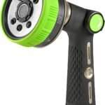 Heavy-Duty Hose Nozzle With 8 Spray Patterns And Thumb-Controlled Flow