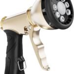 9-Pattern Heavy-Duty Metal Hose Nozzle With Handheld Flow Control