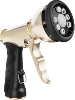 9-Pattern Heavy-Duty Metal Hose Nozzle With Handheld Flow Control