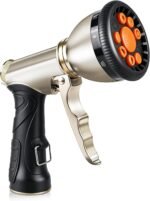 9-Pattern Brass Hose Nozzle—High-Pressure, Leak-Proof Garden Sprayer